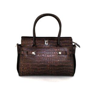 Margherita Satchel Natural Croc Leather Handbag Luana Italy NWT